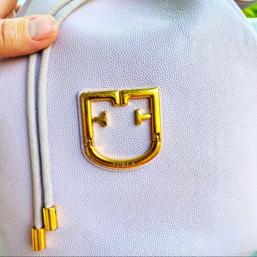 Furla Corona Drawstring Bucket Bag EUC - Picture 7 of 13